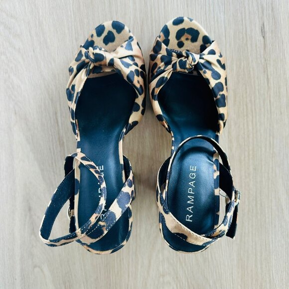 Rampage Leopard Print Peep Toe Heels - Picture 7 of 8